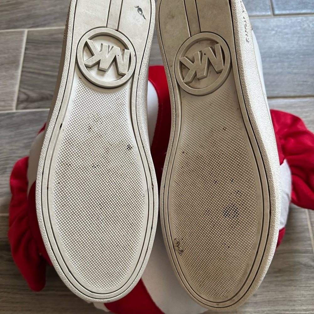 Michael Kors White Sneakers Minimalist Lace-Up Design Size 8 - Picture 5 of 11